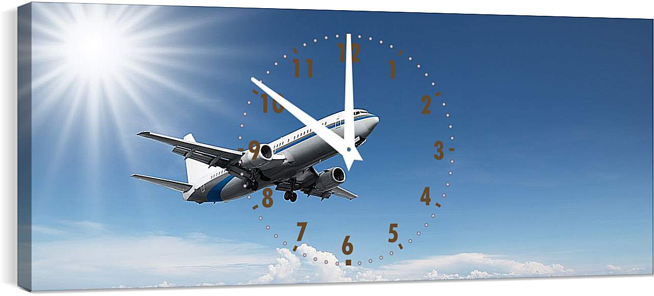 Часы картина - Полет самолета