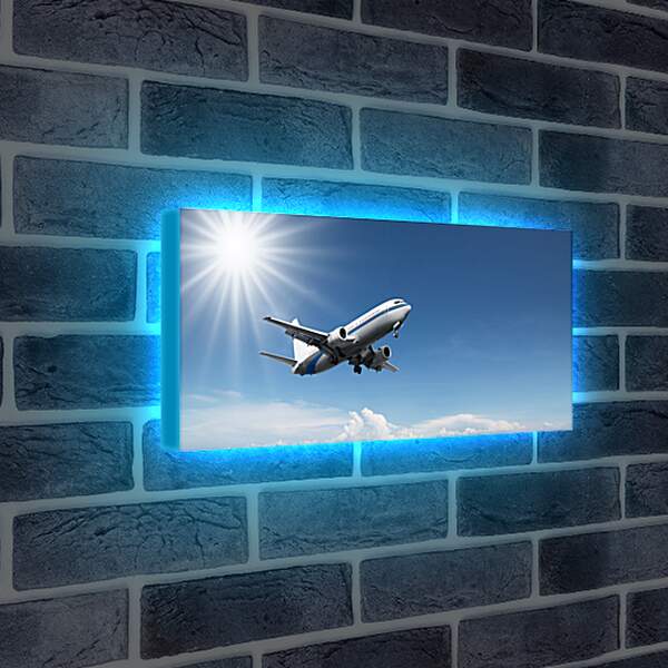 Лайтбокс световая панель - Полет самолета