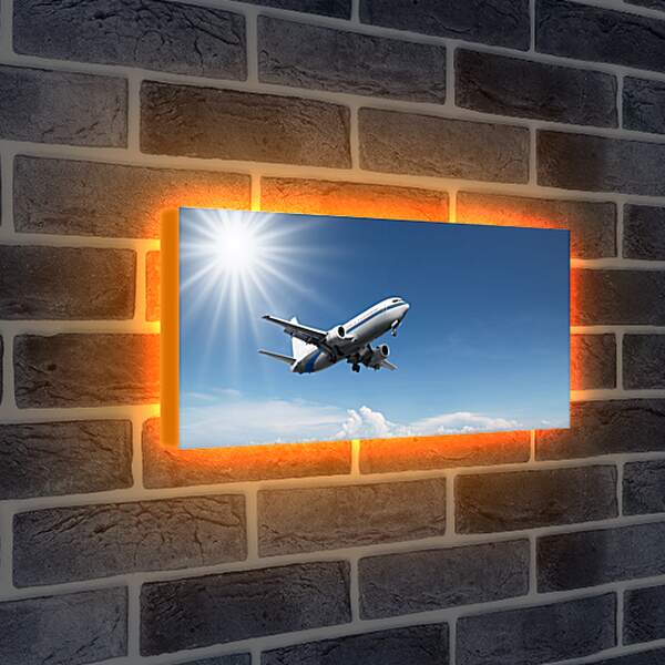 Лайтбокс световая панель - Полет самолета