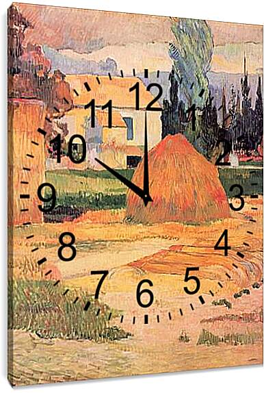 Часы картина - Крестьянский дом в Арли. Поль Гоген