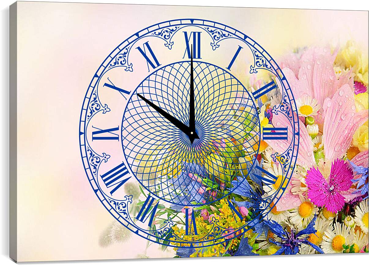 Часы картина - Весенние цветы