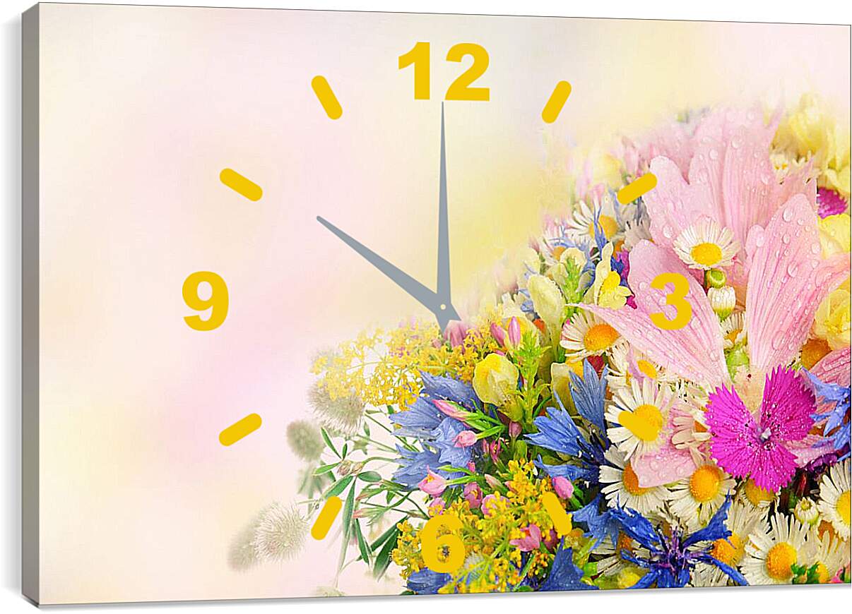 Часы картина - Весенние цветы