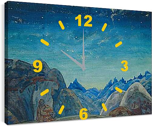 Часы картина - Звездные руны. Рерих Николай