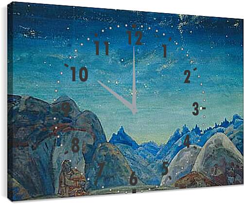 Часы картина - Звездные руны. Рерих Николай