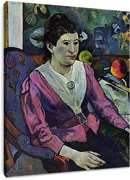 Постер и плакат - Portrait de femme a la nature morte de Cezanne. Поль Гоген