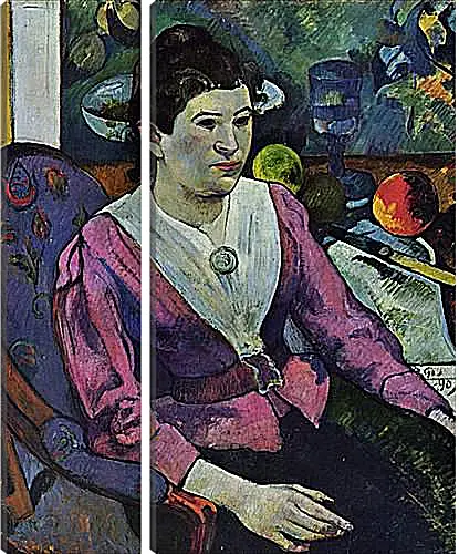 Модульная картина - Portrait de femme a la nature morte de Cezanne. Поль Гоген