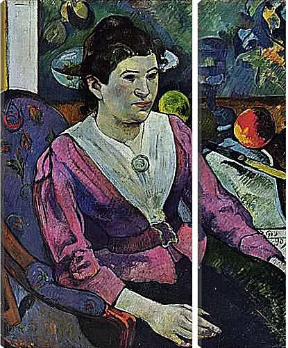 Модульная картина - Portrait de femme a la nature morte de Cezanne. Поль Гоген