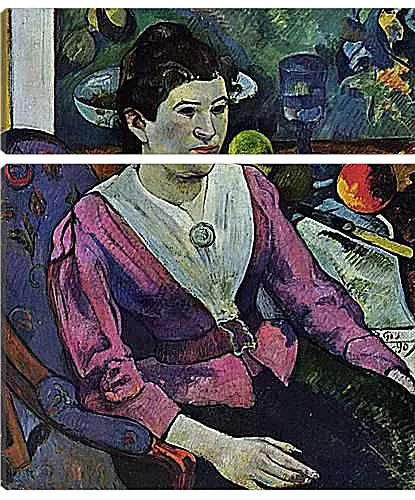 Модульная картина - Portrait de femme a la nature morte de Cezanne. Поль Гоген