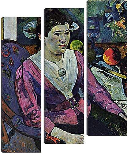 Модульная картина - Portrait de femme a la nature morte de Cezanne. Поль Гоген