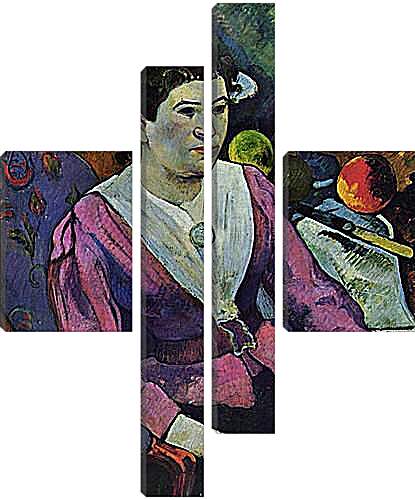 Модульная картина - Portrait de femme a la nature morte de Cezanne. Поль Гоген