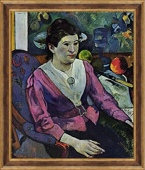 Картина в раме - Portrait de femme a la nature morte de Cezanne. Поль Гоген