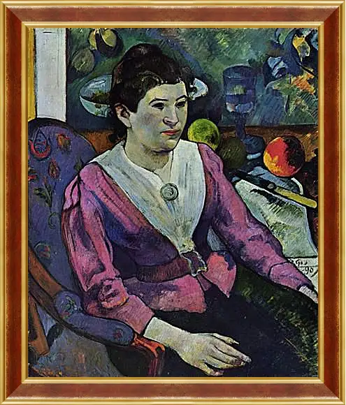 Картина в раме - Portrait de femme a la nature morte de Cezanne. Поль Гоген