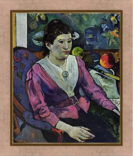 Картина в раме - Portrait de femme a la nature morte de Cezanne. Поль Гоген