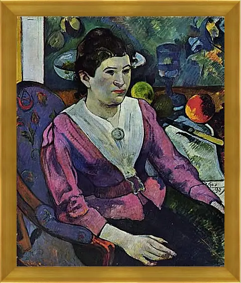 Картина в раме - Portrait de femme a la nature morte de Cezanne. Поль Гоген