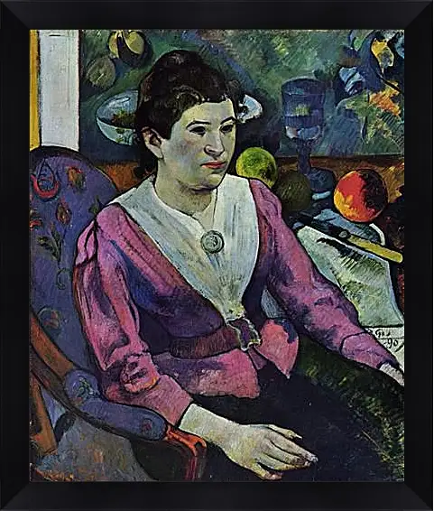 Картина в раме - Portrait de femme a la nature morte de Cezanne. Поль Гоген