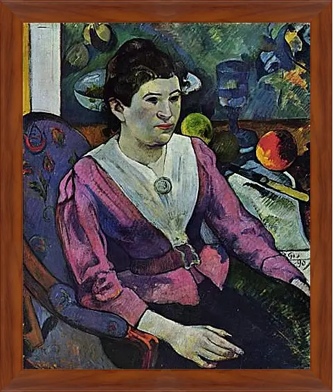 Картина в раме - Portrait de femme a la nature morte de Cezanne. Поль Гоген