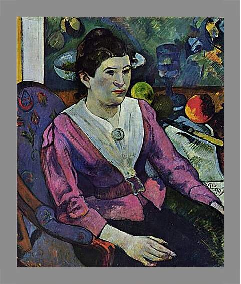 Картина в раме - Portrait de femme a la nature morte de Cezanne. Поль Гоген