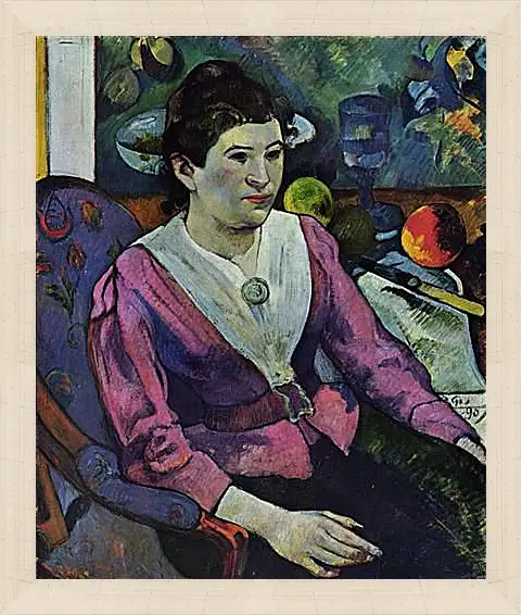 Картина в раме - Portrait de femme a la nature morte de Cezanne. Поль Гоген