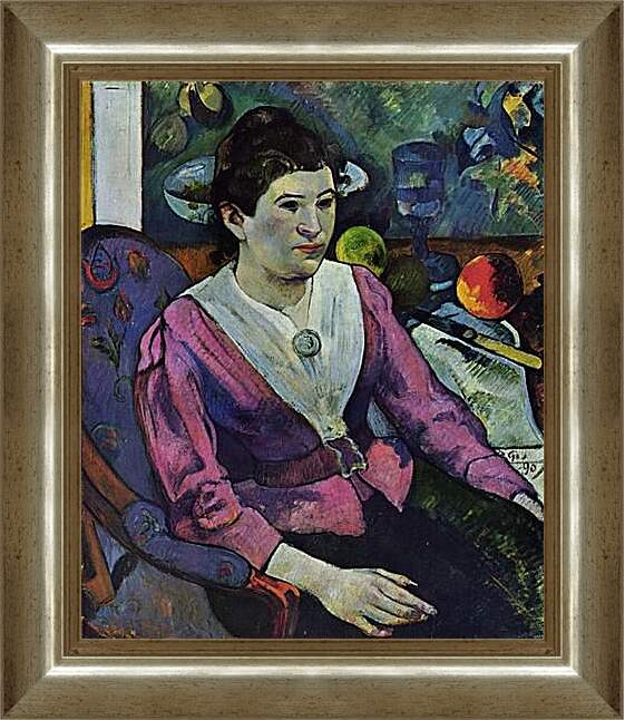 Картина в раме - Portrait de femme a la nature morte de Cezanne. Поль Гоген
