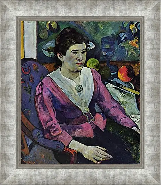 Картина в раме - Portrait de femme a la nature morte de Cezanne. Поль Гоген