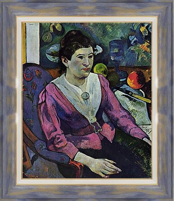 Картина в раме - Portrait de femme a la nature morte de Cezanne. Поль Гоген