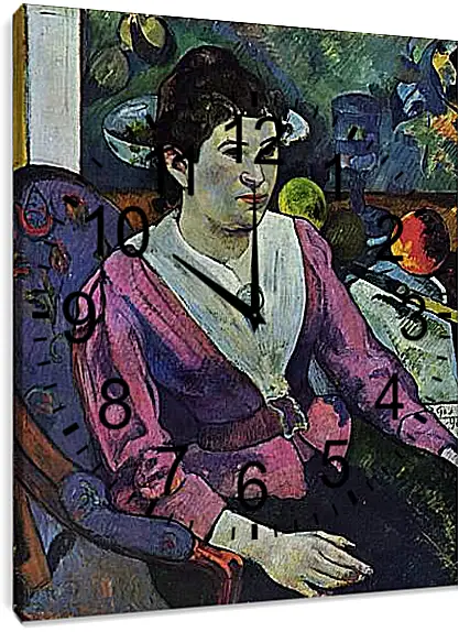 Часы картина - Portrait de femme a la nature morte de Cezanne. Поль Гоген