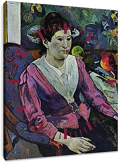 Часы картина - Portrait de femme a la nature morte de Cezanne. Поль Гоген