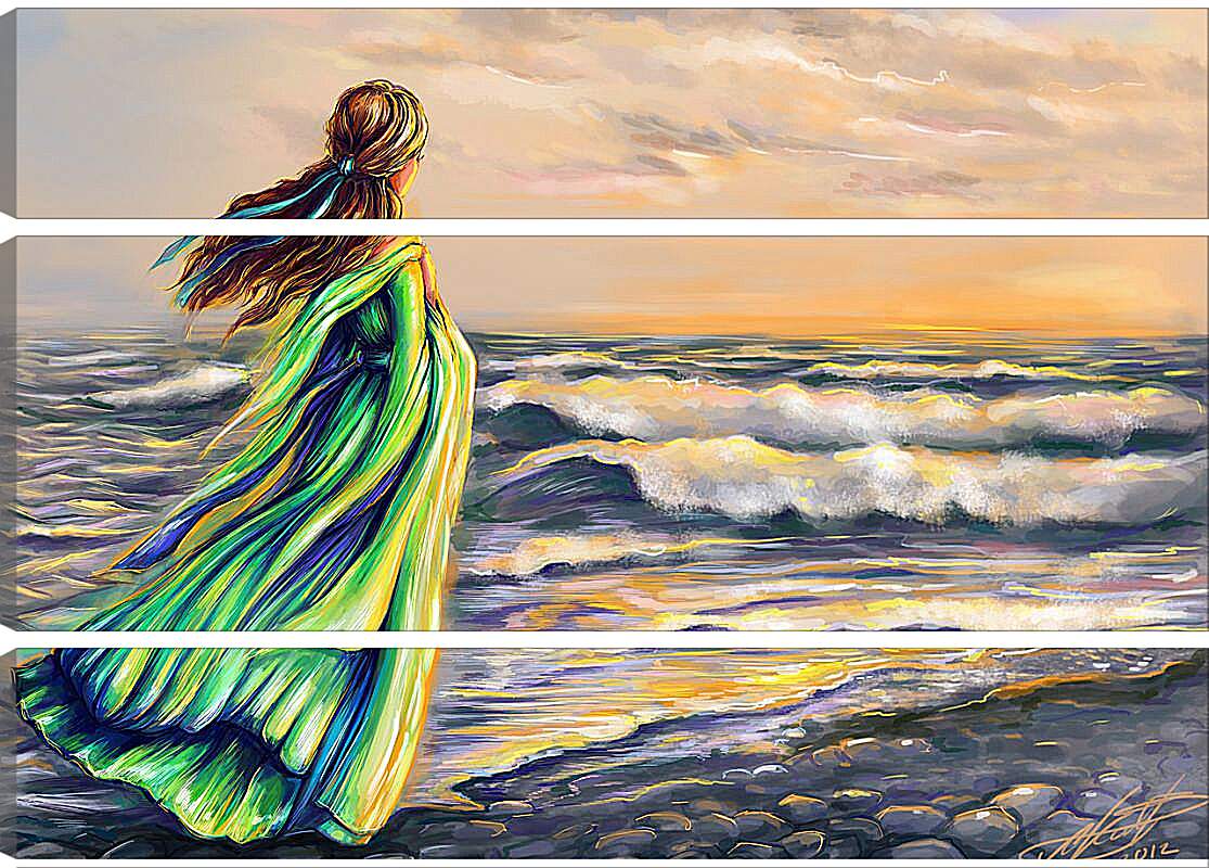 Модульная картина - Девушка на берегу