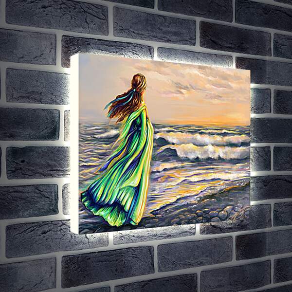 Лайтбокс световая панель - Девушка на берегу