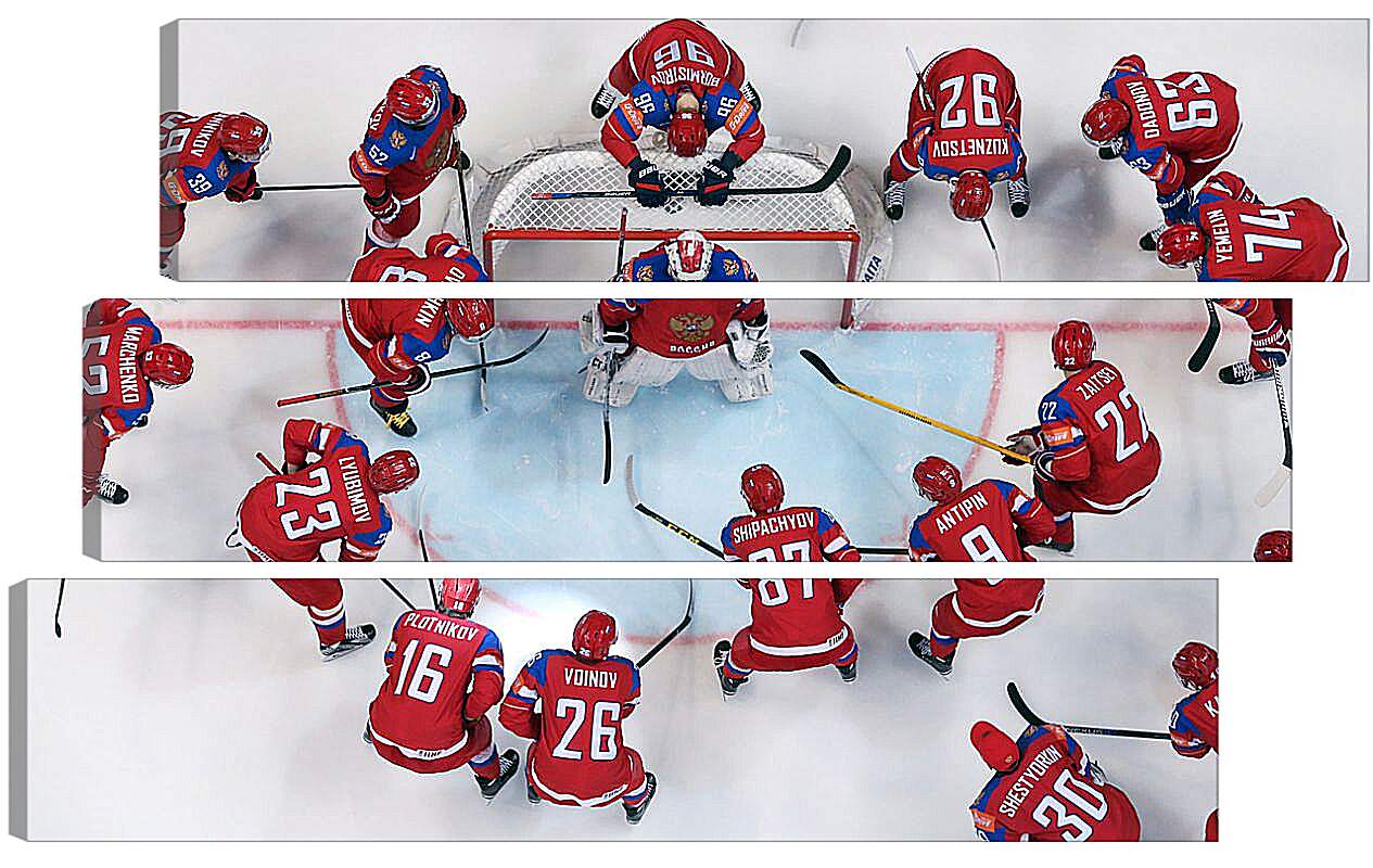 Модульная картина - Команда. Сборная России по хоккею. Вид сверху