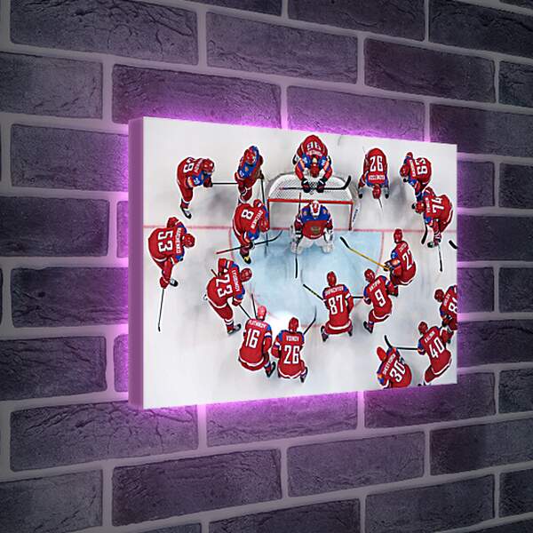 Лайтбокс световая панель - Команда. Сборная России по хоккею. Вид сверху