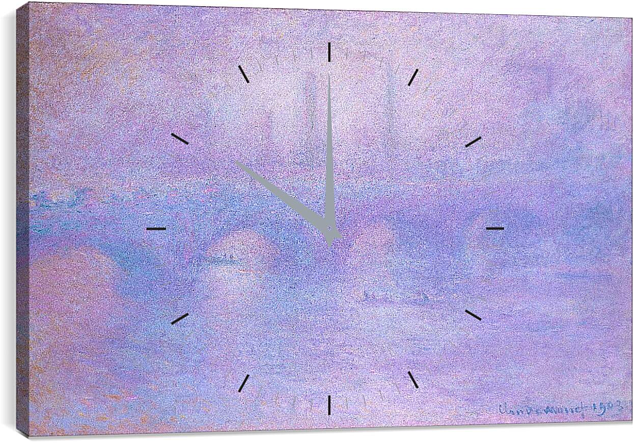Часы картина - мост Ватерлоо Waterloo bridge. Клод Моне