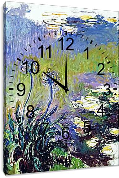 Часы картина - Agapanthus. Клод Моне