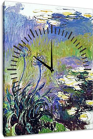 Часы картина - Agapanthus. Клод Моне