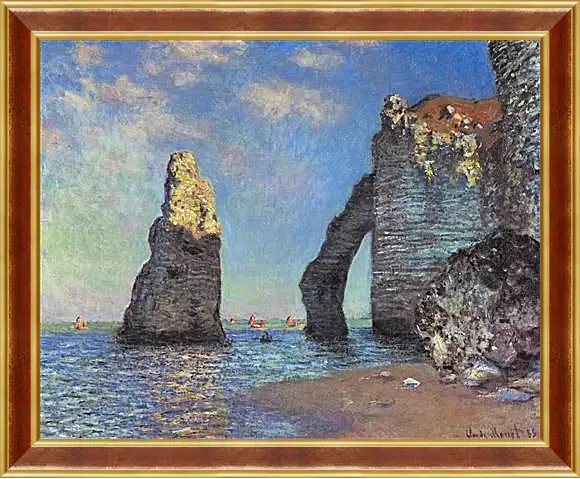 Картина в раме - Скалы в Этрета. Клод Моне