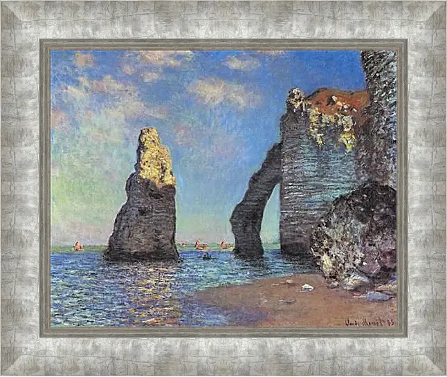 Картина в раме - Скалы в Этрета. Клод Моне