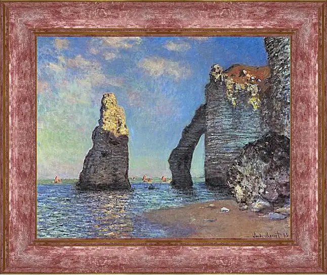 Картина в раме - Скалы в Этрета. Клод Моне