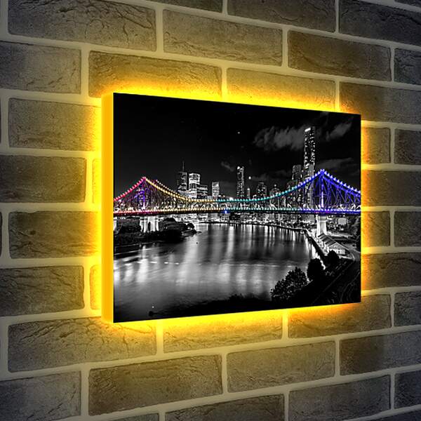Лайтбокс световая панель - Мост в огнях