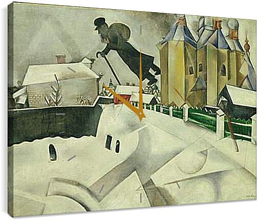 Часы картина - Over Vitebsk. (Над Витебском) Марк Шагал