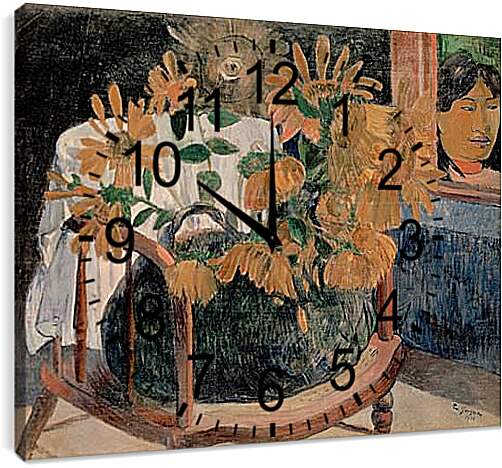 Часы картина - Sunflowers 1. Поль Гоген