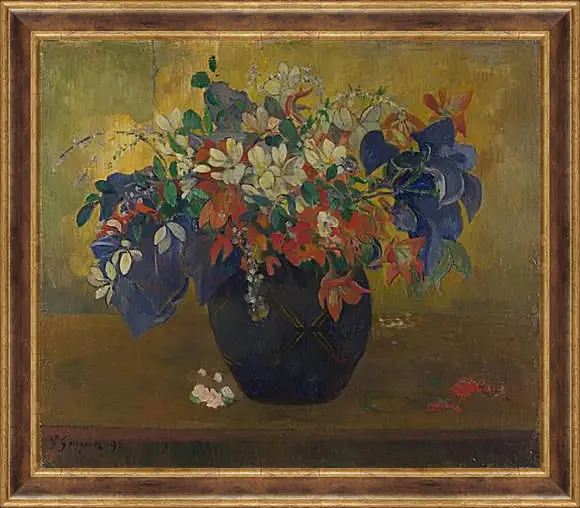 Картина в раме - A Vase of Flowers. Поль Гоген