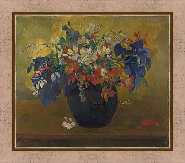 Картина в раме - A Vase of Flowers. Поль Гоген