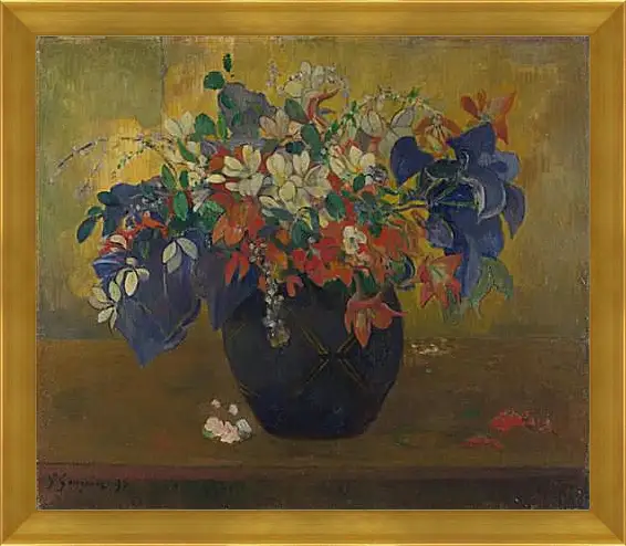 Картина в раме - A Vase of Flowers. Поль Гоген