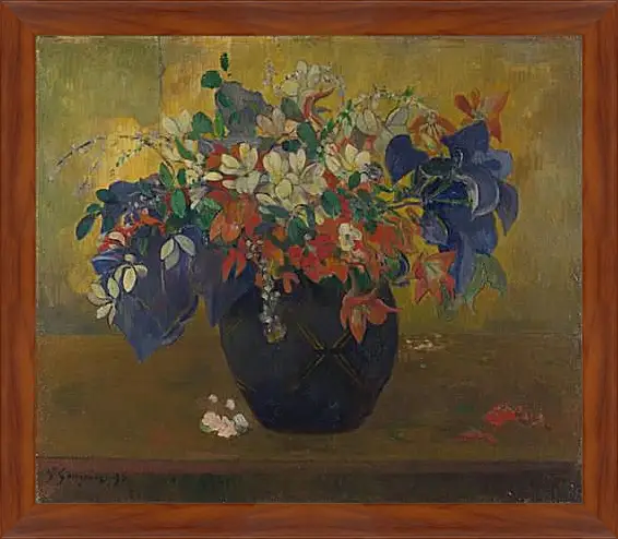 Картина в раме - A Vase of Flowers. Поль Гоген