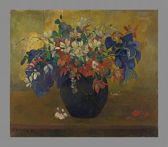 Картина в раме - A Vase of Flowers. Поль Гоген