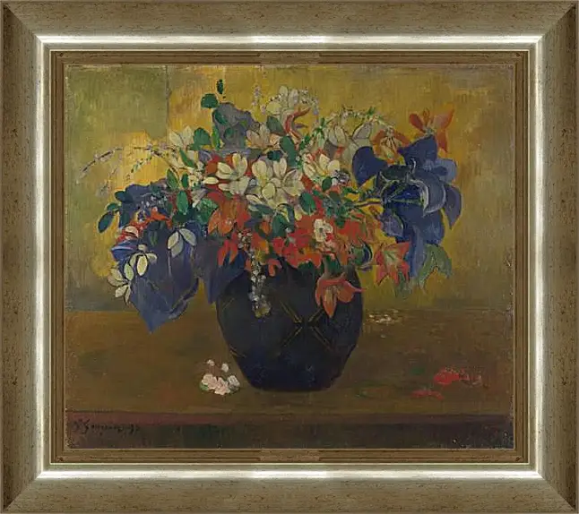 Картина в раме - A Vase of Flowers. Поль Гоген