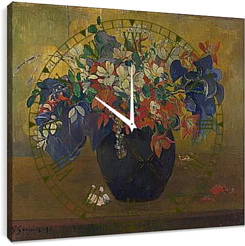 Часы картина - A Vase of Flowers. Поль Гоген
