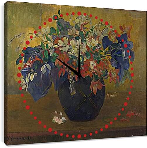 Часы картина - A Vase of Flowers. Поль Гоген