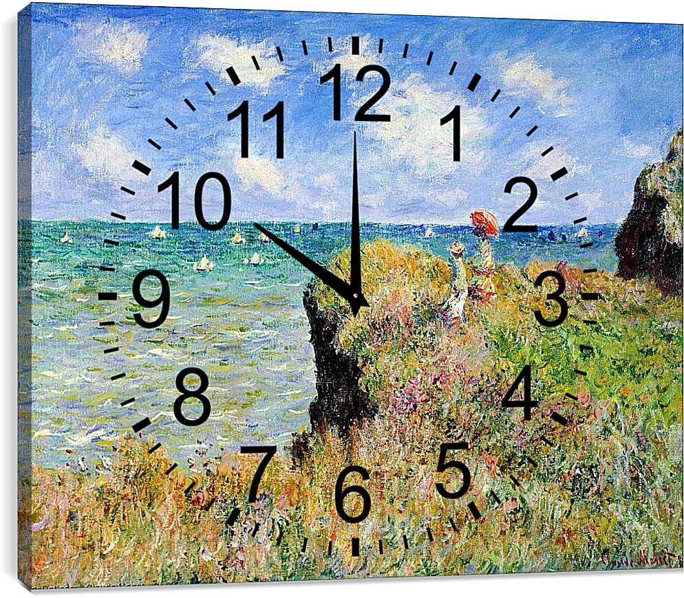 Часы картина - Утес Уелк в Пурвилле 1882г. Клод Моне