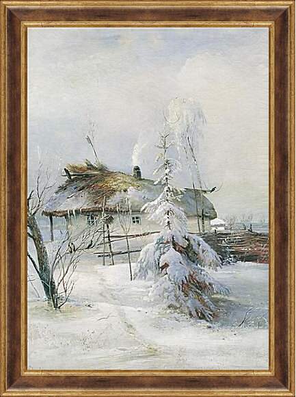 Картина в раме - Зима. Саврасов Алексей